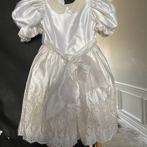 VINTAGE  ONE OF A KIND WEDDING FLOWER GIRL DRESS